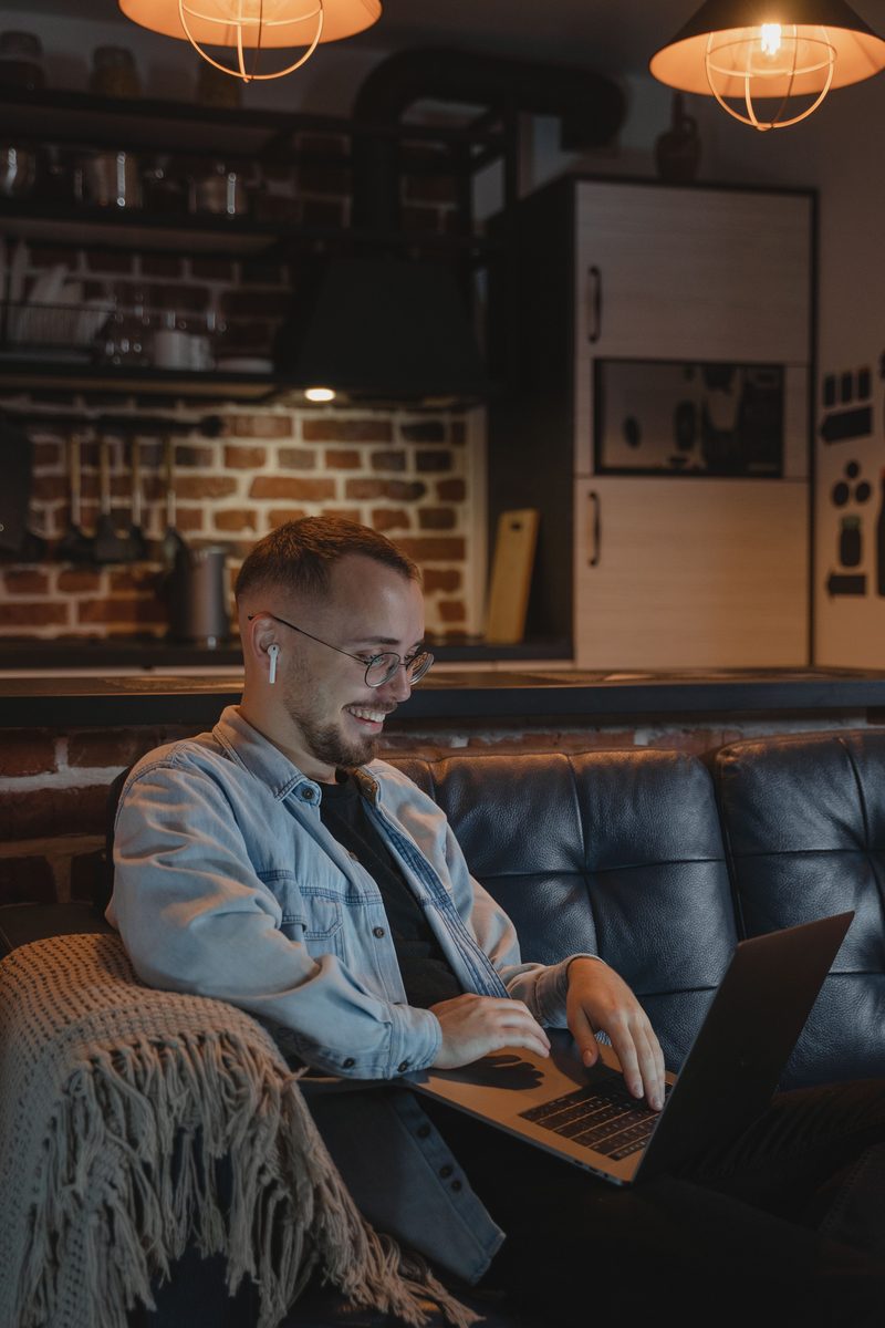 A consultant working from a laptop