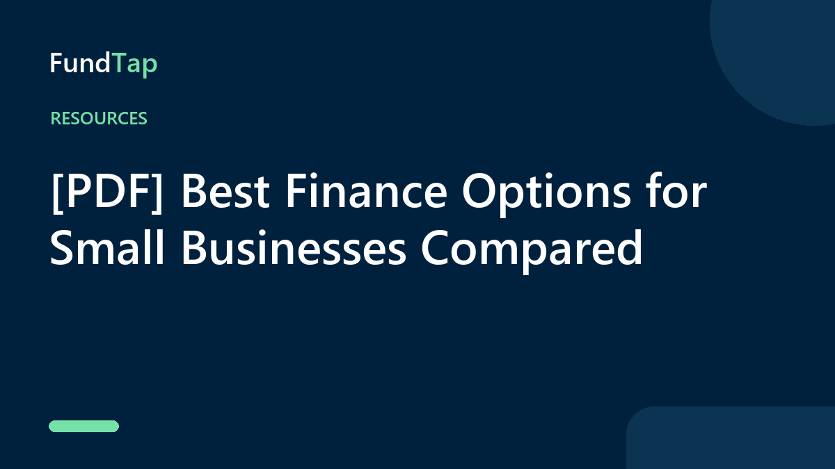 [PDF] Best Finance Options for Small Businesses Compared